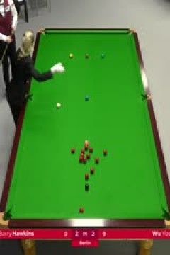 斯诺克德国大师赛四分之一决赛吴宜泽3-5巴里·霍金斯20250201