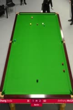 斯诺克德国大师赛16进8张安达2-5安东尼·麦克吉尔20250131